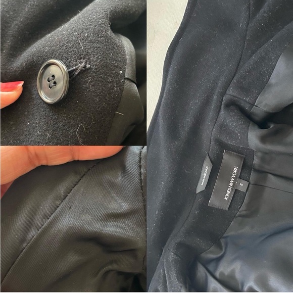 Jones New York wool cashmere blend double-breasted Black 8. - Picture 7 of 12